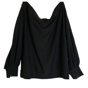 COLDESINA Off-Shoulder Balloon Sleeve Top, Women’s L, Black